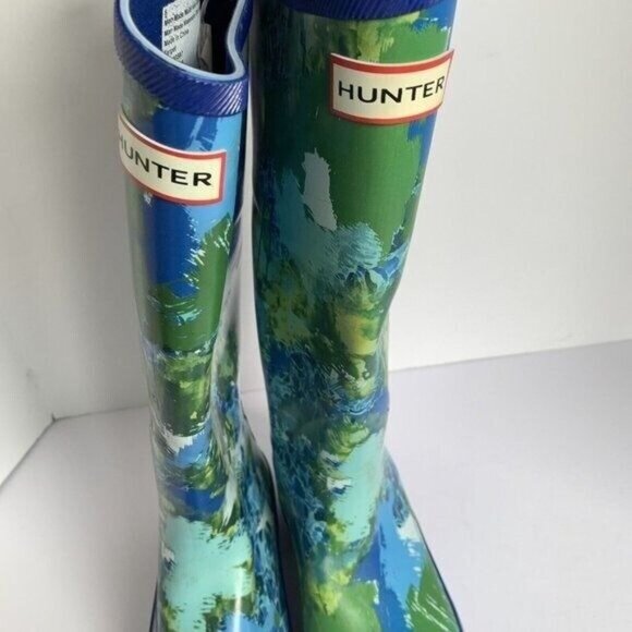 Hunter Women's Abstract Waterproof Rain Boots 6 Zip Up Outdoor Bright Statement - Picture 4 of 10
